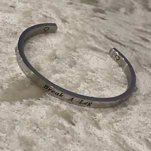 2/$10 “Break A Leg” Silver Bracelet with Hearts